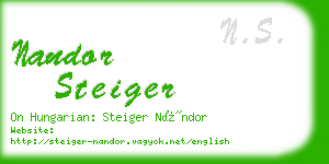 nandor steiger business card